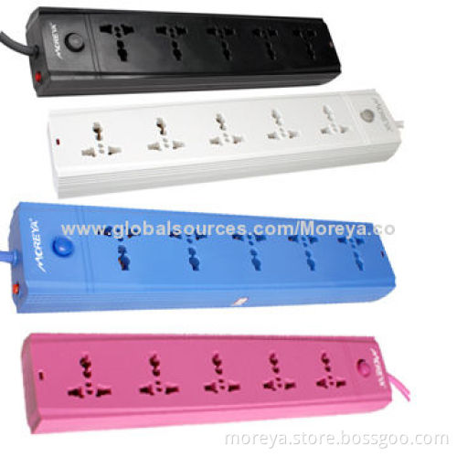 Universal Standard Power Strips with 5 Outlets, Extension Cord, Overload Protection